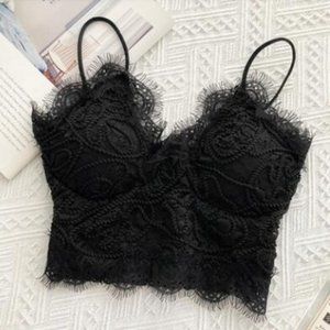 Female lace sexy tube top with chest pad